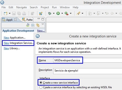 Creación de un nuevo servicio de integración